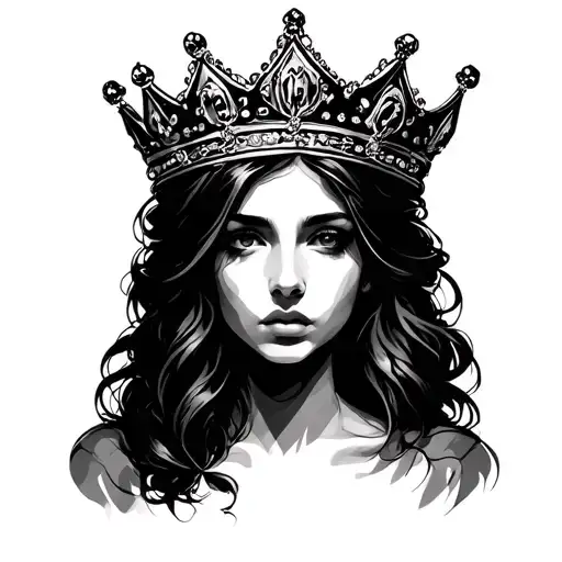 Woman Face With Crown