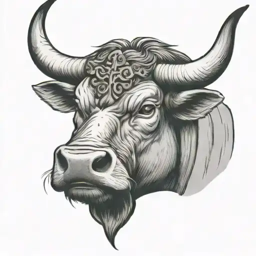 Bull With Jesus Cross