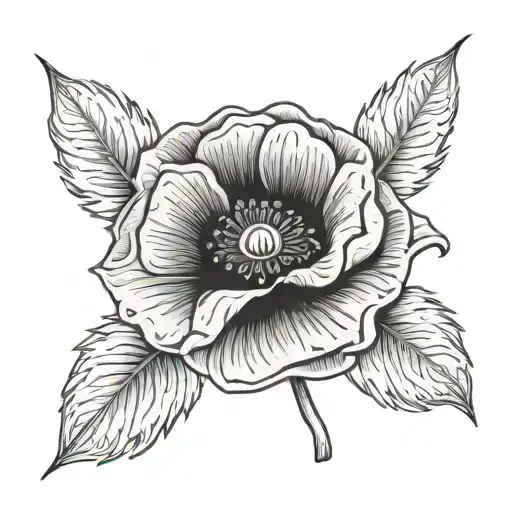 Poppy Flower With Word Milan