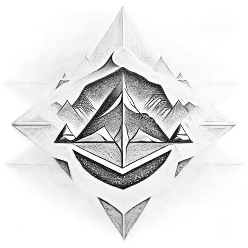 Integrate Valknut Symbol Into Mountain Scene