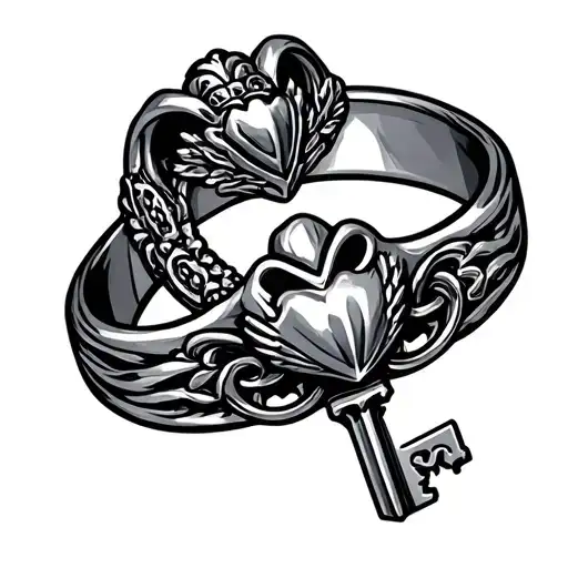 Claddagh Ring And A Key