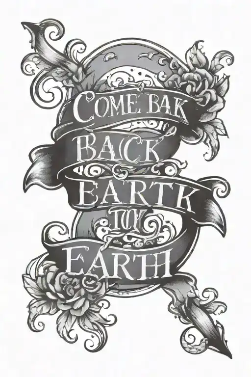Come Back To Earth Cursive Lettering