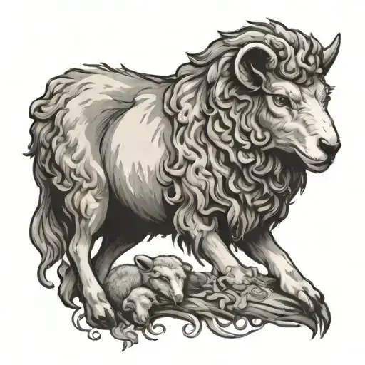 Sheep's Eating Wolf Very Violent