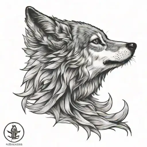 Small Wolf Tattoo On Hand