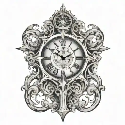 Holy Cross With A Clock