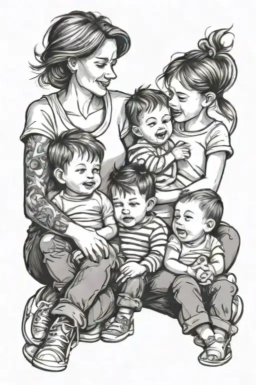 Kids 3 Boys And Mother