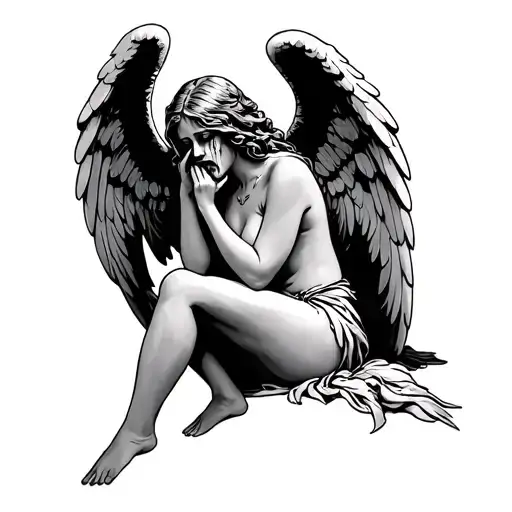 Crying Angel Sitting