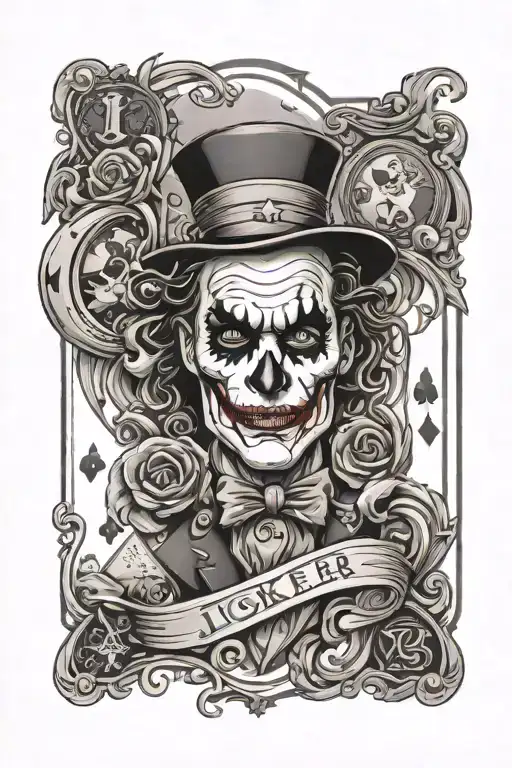 Joker Deck Of Cards And Hourglass Filled With Swirling