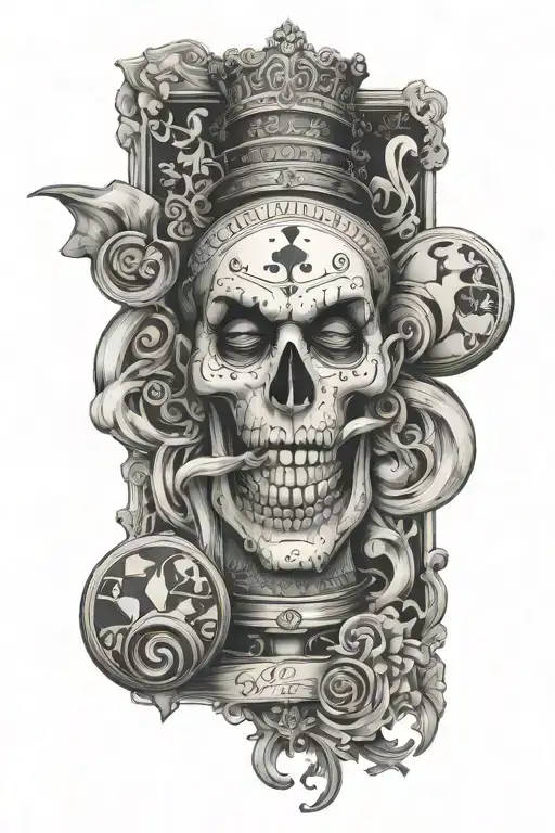 Joker Deck Of Cards And Hourglass Filled With Swirling