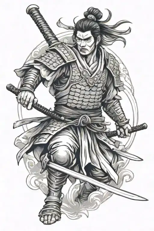 Samurai Warrior Holding Sword
