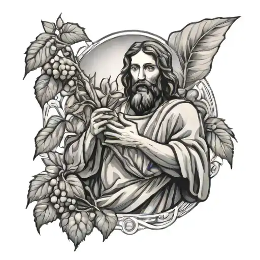 Jesus Harvesting Crops