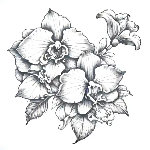 Petunia Flower And Orchid