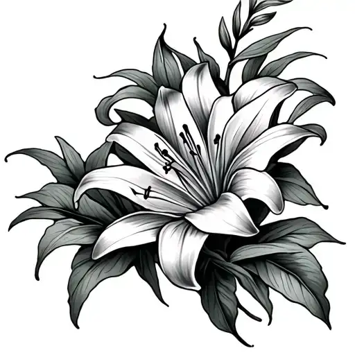 Ashley Name And Lily Flower