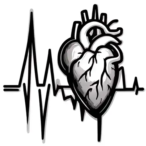 Heartbeat Line Tattoo Design
