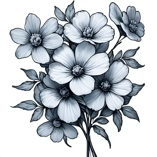 Forget Me Not Flowers Line