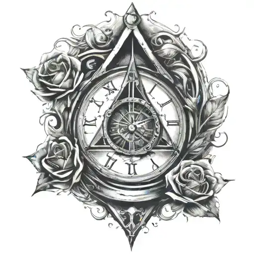 Deathly Hallows With Clock