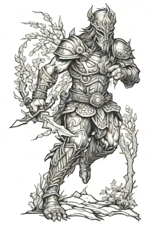 Tree Warrior Battling Forest