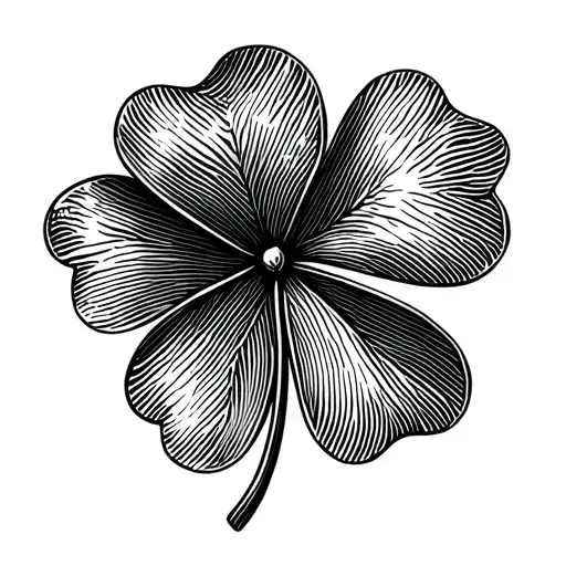 Four Leaf Clover Made From Fingerprint