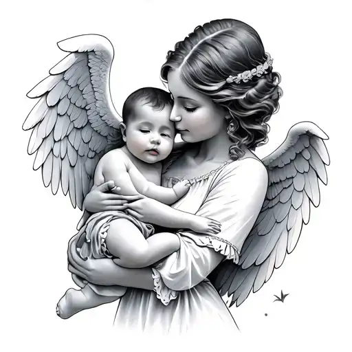 Mom Holding Angel Baby