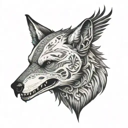Wolf Raven Skull