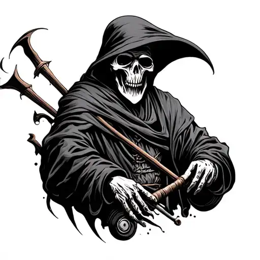 Grim Reaper Driving Stick Shift