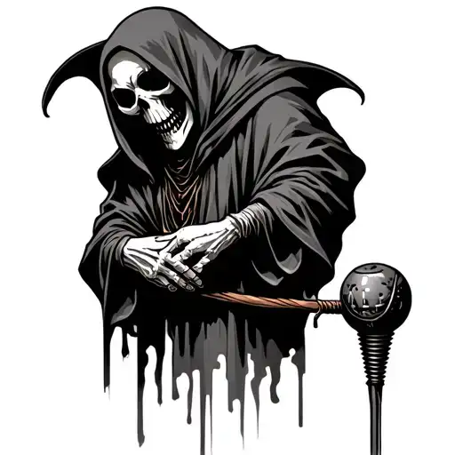 Grim Reaper Holding Stick Shift Knob