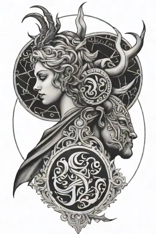 Virgo And Taurus Symbol