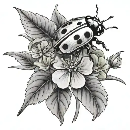 Ladybug Eating A Clover