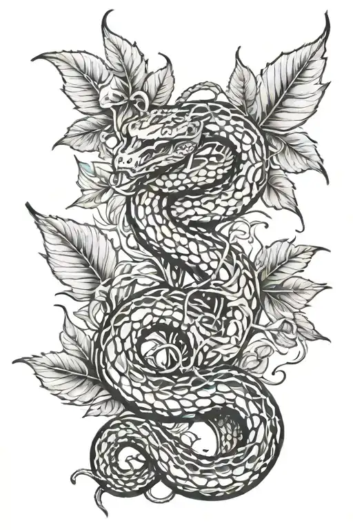 Leaves With Buried Bones Snake Coming Down