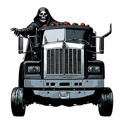 Grim Reaper Driving Truck