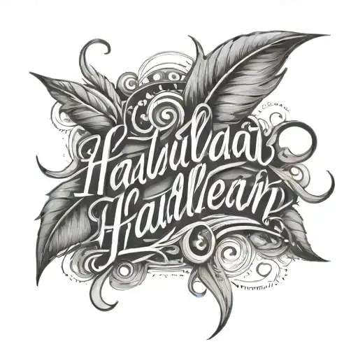 Hallelujah In Fine Line Cursive Writing