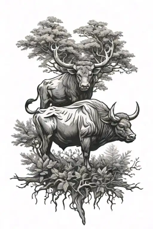 Forest With Bull