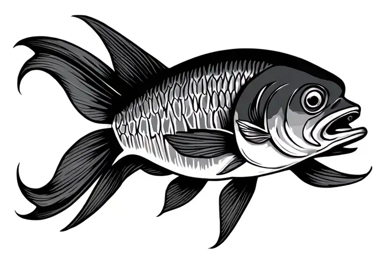 Ekg Line Inside Jesus Fish Symbol