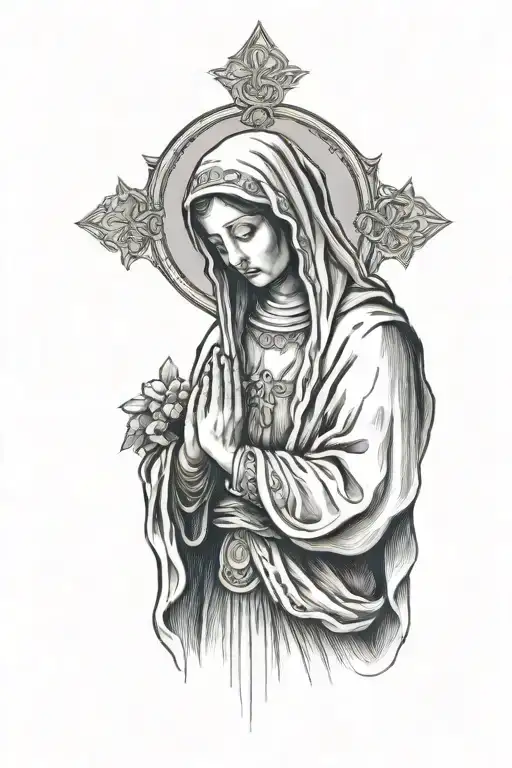 Saint Mary Praying Facing Straight