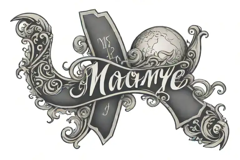 Moms Name Written Jamye With Shading And A Moon Background With A Bible Verse In The Background