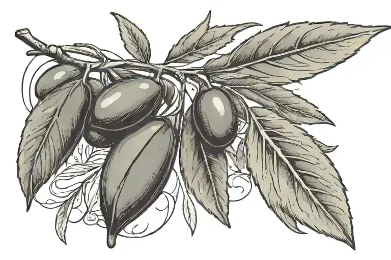 Olive Branch With The Word Olive Written In The Branch