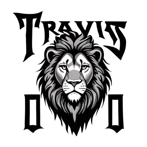 Travis Name With A Lion Design