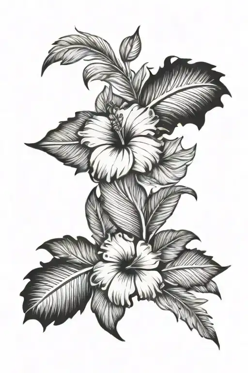 Feather With Hibiscus