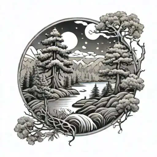 Yin Yang Forest Landscape