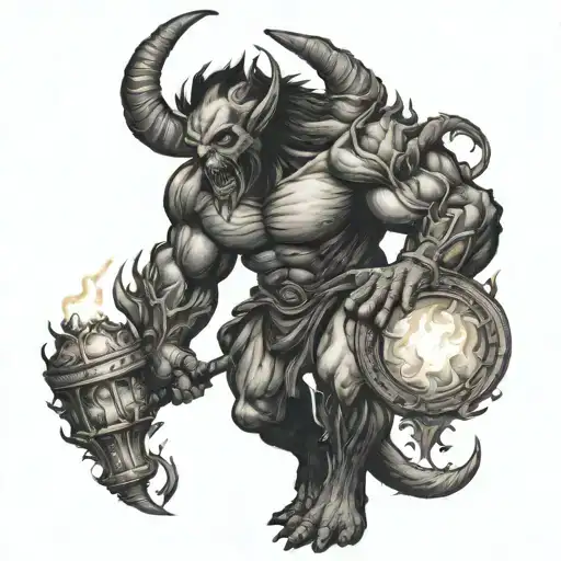 A Demon Holding A Torch To Light The Way For Lost Souls