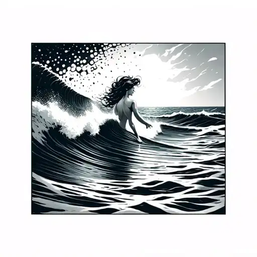 Dotted Bracon Closure Over The Sea And Surf With Fine Female W Tenth