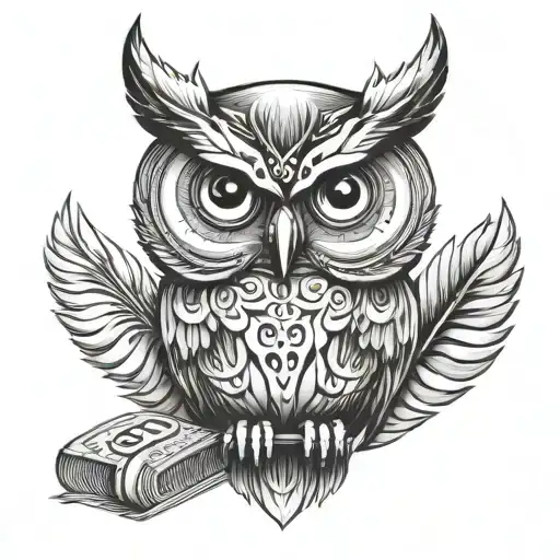 A Wise Owl With A Dollar Sign Pattern On Its Feathers