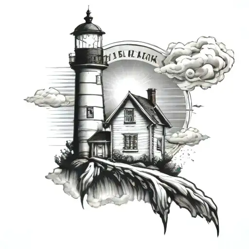 Light House With Sun