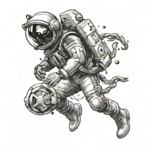 Astronaut Reaching To A Deep Sea Diver