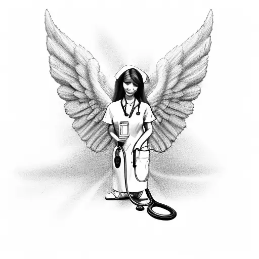 A Nurse Angel Holding A Stethoscope