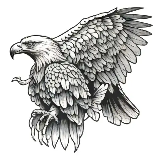 September Eagle And March Praying No Colour