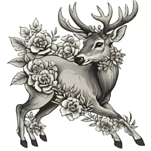 Deer With Flowers