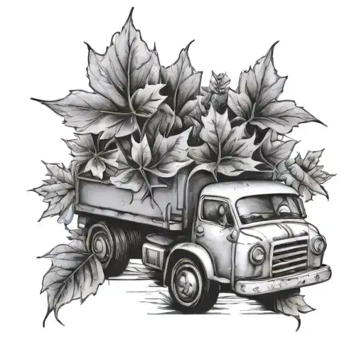 Little Truck With Fall Leaves