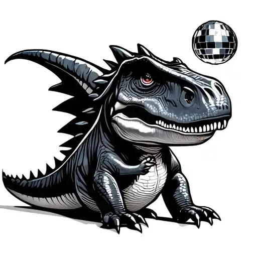 Cute Dinosaur With A Discoball