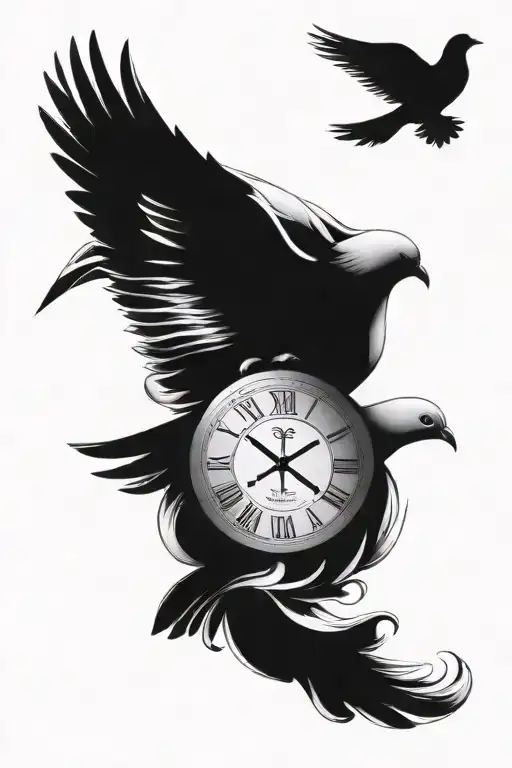 Dove And Roman Numerals With Message Under